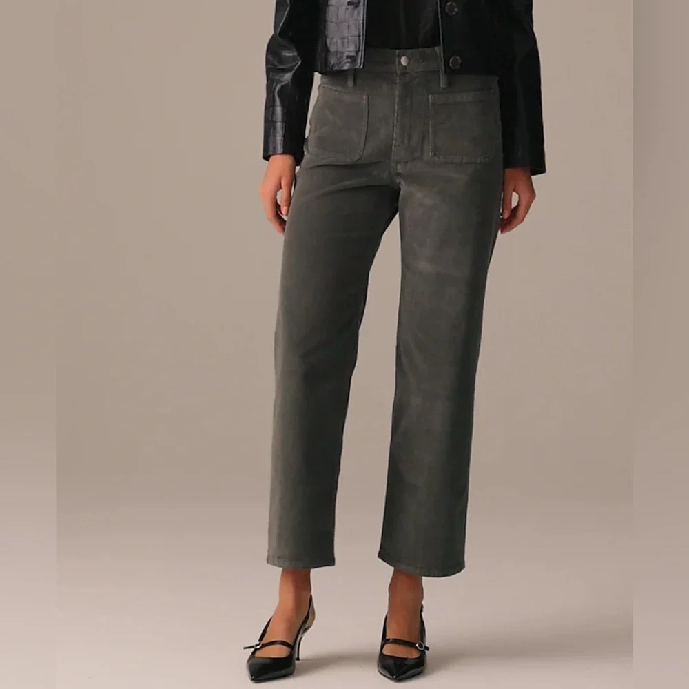 NWT JCREW Sailor slim-wide pant in stretch corduroy Size T30 Color Coal Grey - Picture 2 of 8